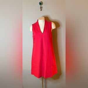 Tommy Bahama Linen blend Sleeveless Red/Pink A line Dress S/P (D2)